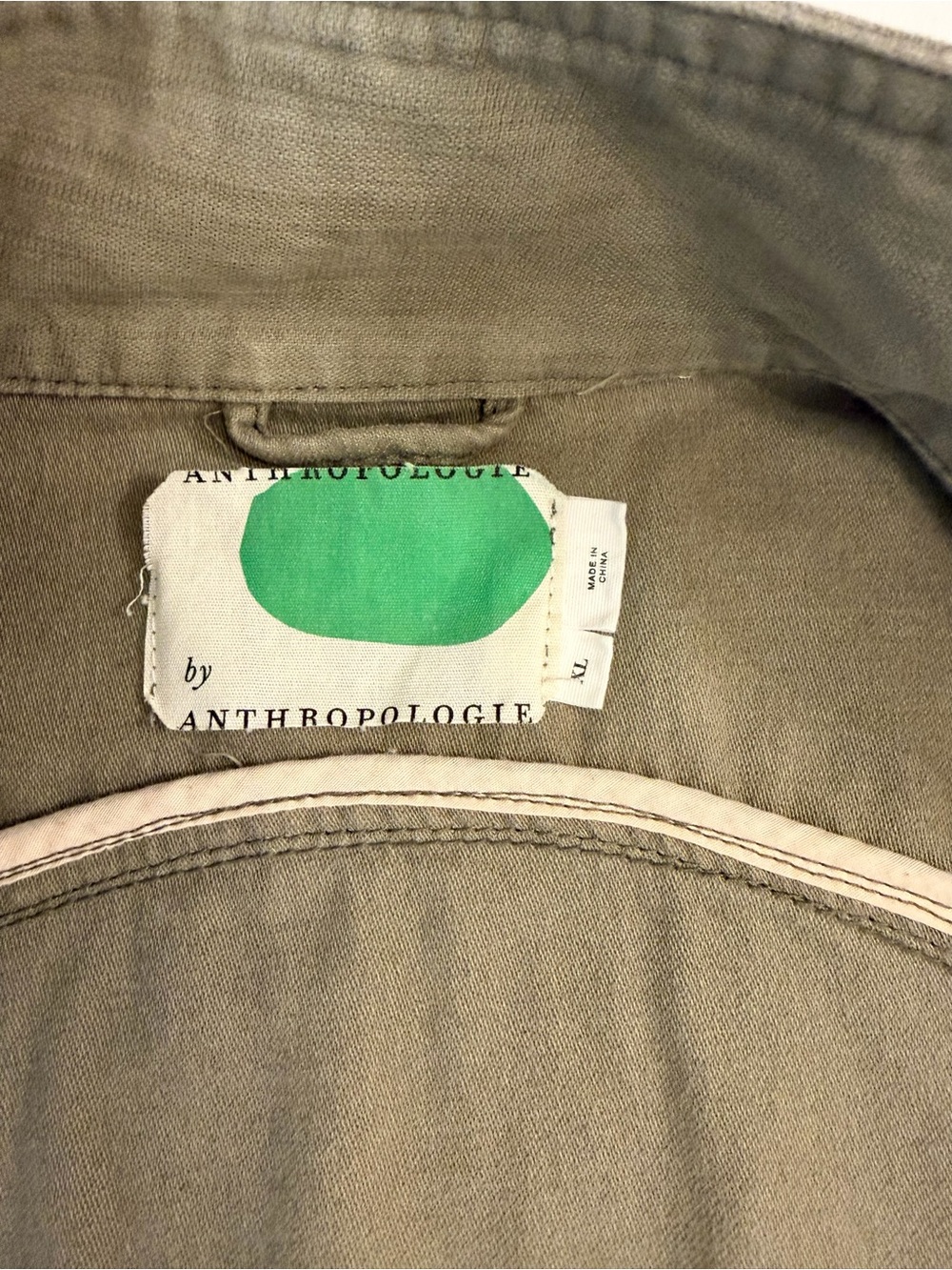 Anthropologie Olive Green Embroidered Beaded  Floral Utility Shacket Size XL - Picture 11 of 15